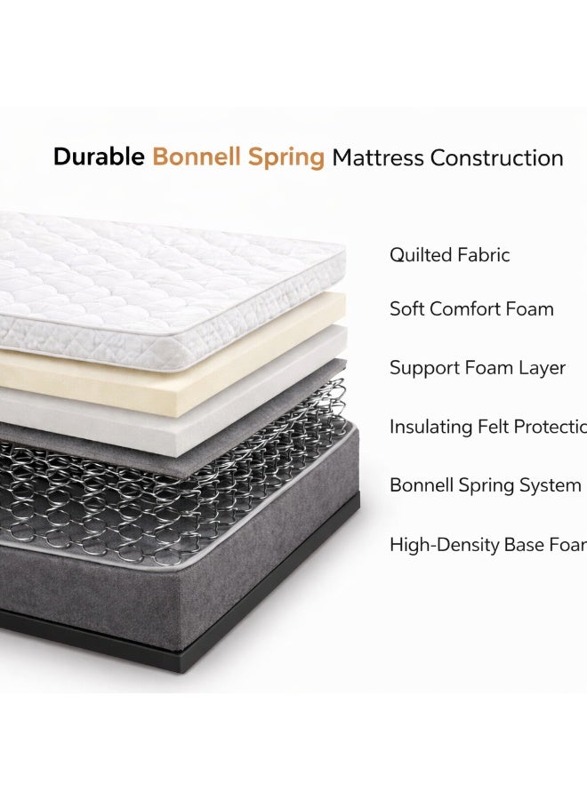 Rexal Home Supreme Pillow Top Bonnel Spring Mattress 25 cm | California Queen Size 160 × 200 cm, Knitted Fabric, Motion Isolation & Medium Firm Support - Image 4